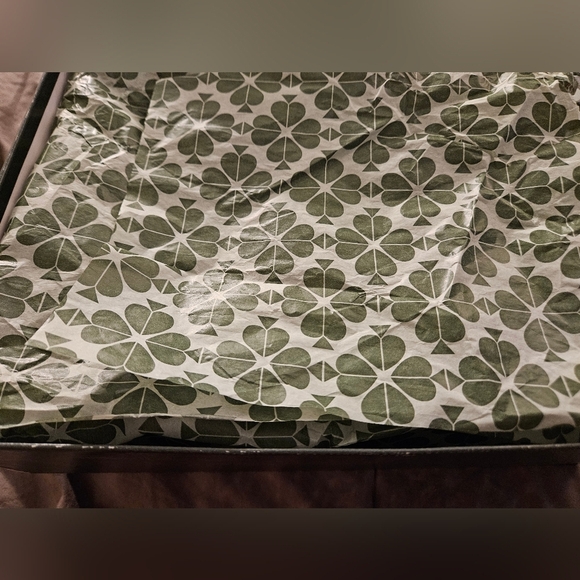 Kate Spade Pink Empty Gift Box Green Tissue Paper Dust Bag Shopping Set Boots - Picture 9 of 15